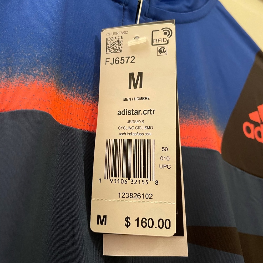 adidas Men's Blue and Black Cycling Shirt - Picture 3 of 3